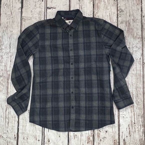 Steel & Jelly Plaid Gray Button Down Long Sleeve British Design Shirt - Picture 1 of 5